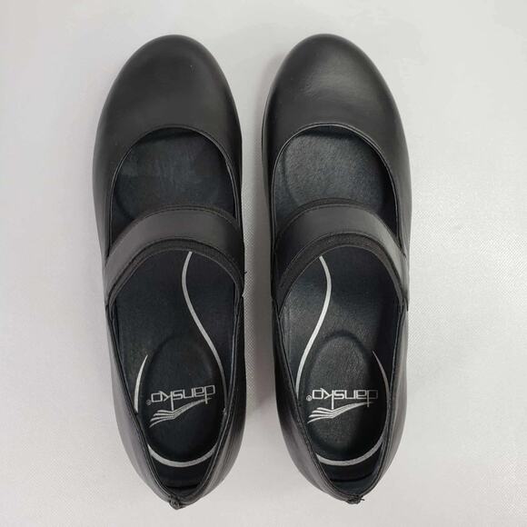 Dansko Kendra EU 38 US 8 Black Leather Mary Jane Wedge Shoes Comfort - Picture 2 of 9
